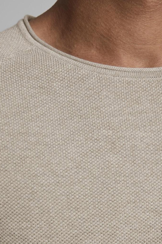 JJEHILL KNIT CREW NECK NOOS 12157321 OATMEAL/MELANGE